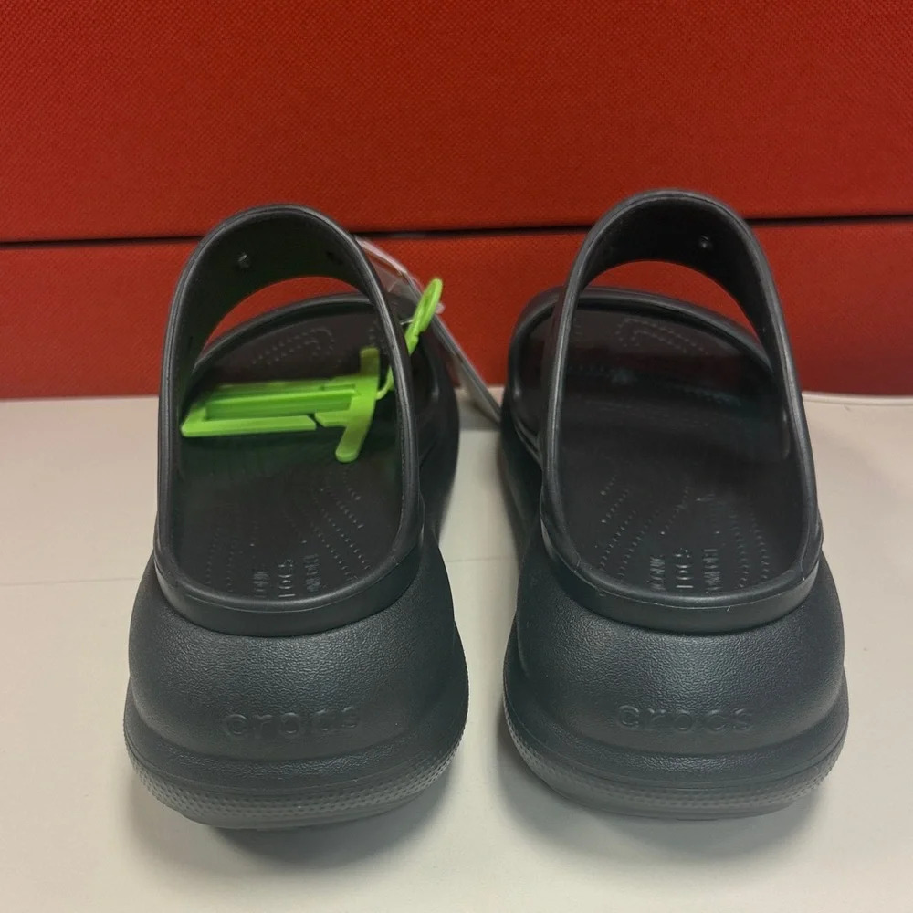CROCS Black Platform Slide Sandals us 9 - Picture 4 of 7